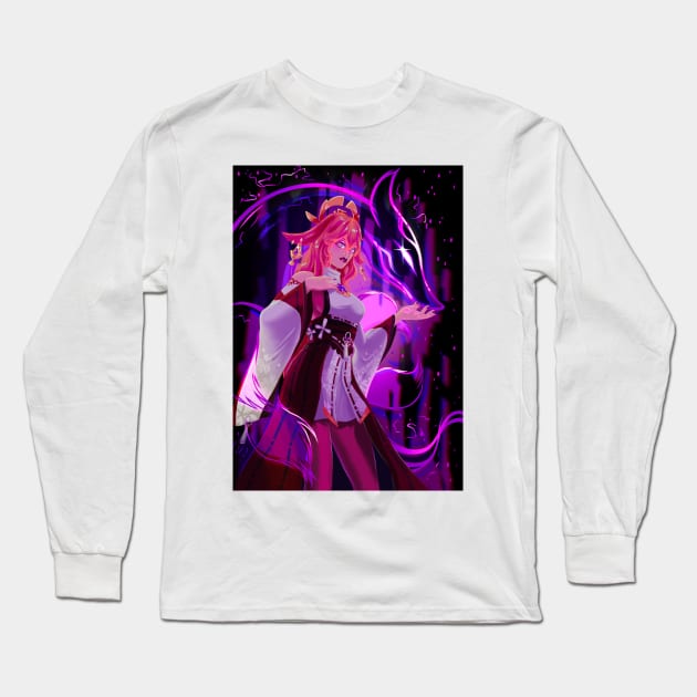 Yae Miko - Genshin Impact Long Sleeve T-Shirt by SosiCreatesArt